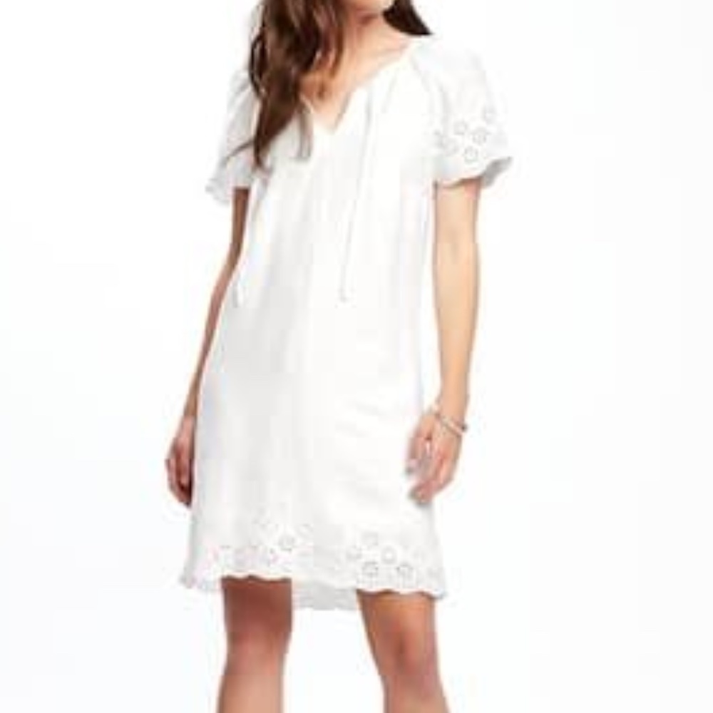 OLD NAVY Black Linen-Blend Shift Dress